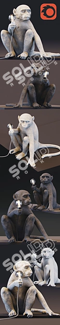 Playful Monkey Lamp - Sitting Edition 3D model image 3