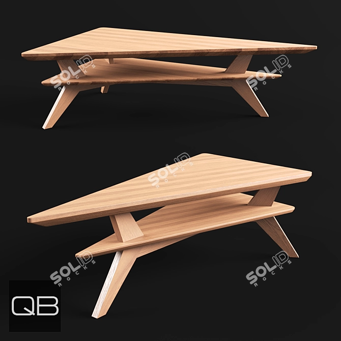 Solid Wood Avi Coffee Table 3D model image 1