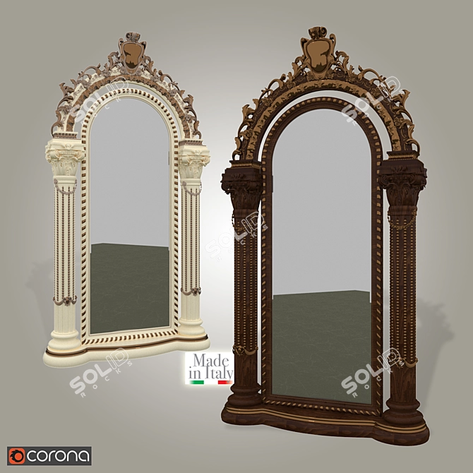 Timeless Elegance Mirror 3D model image 2