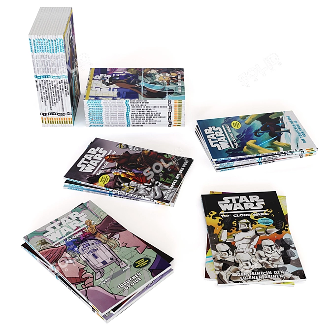 Galactic Adventures: Star Wars Comic Collection 3D model image 1
