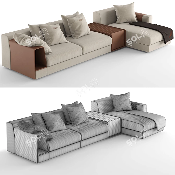 Luxury Bentley Stowe Sofa 3D model image 2