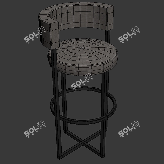 Elegant Porada Bar Stool 3D model image 2