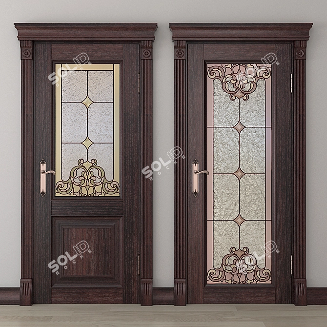 Stained Glass Door with 2 Design Options 3D model image 1