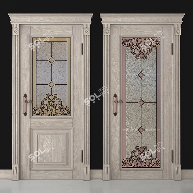 Stained Glass Door with 2 Design Options 3D model image 2
