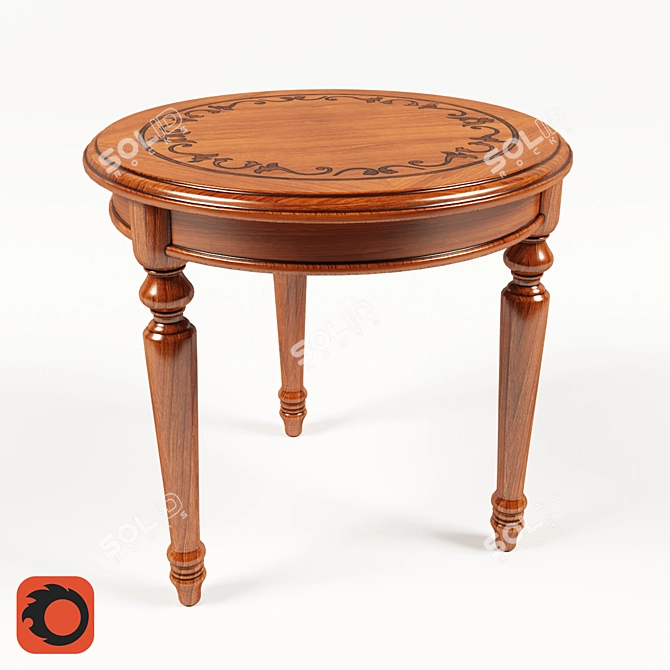 Elegant Tea Table with Chic Design 3D model image 1