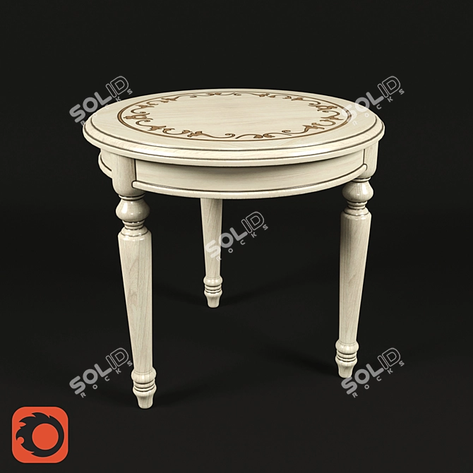 Elegant Platinum Tea Table 3D model image 1