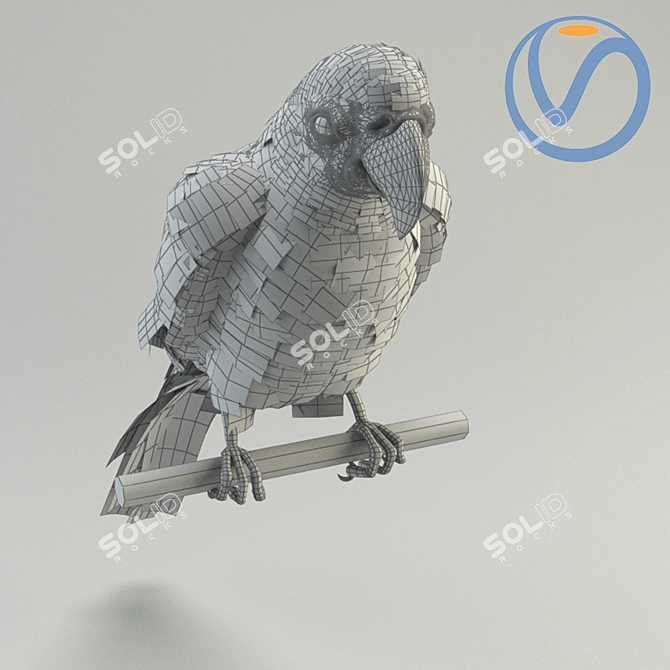 Vibrant Blue-Yellow Macaw Toy 3D model image 3