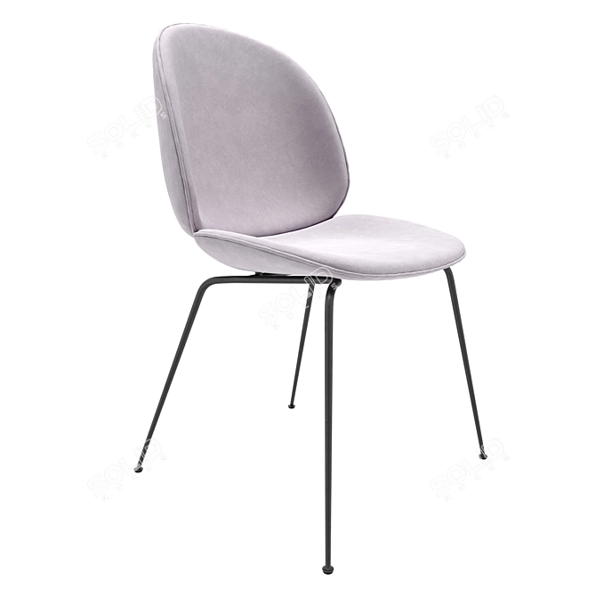 Gubi Beetle Velvet Dining Chair 3D model image 1