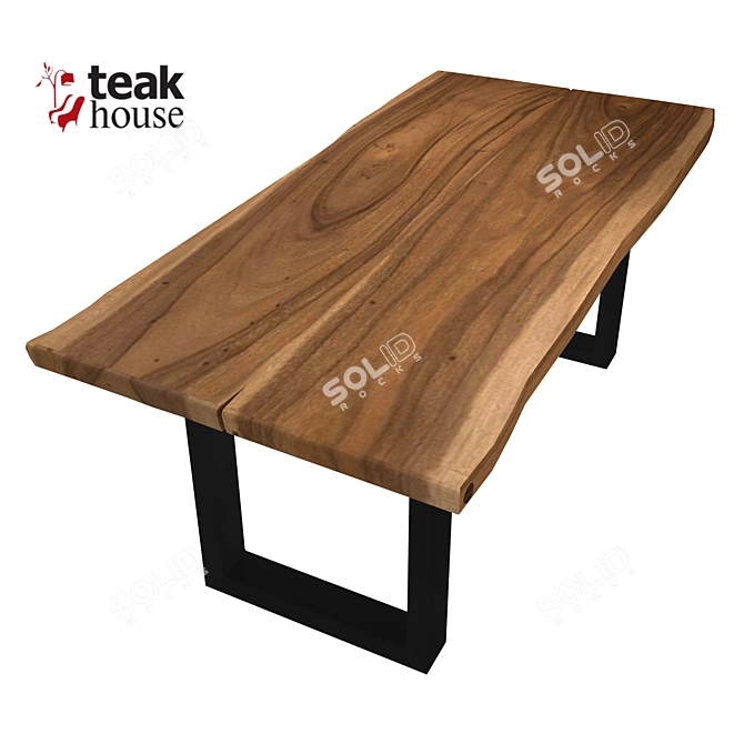Chantik Teak Table: 180cm Width 3D model image 2
