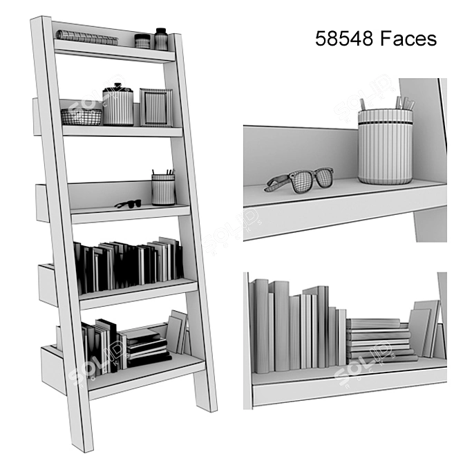 3DMax Bookshelf Model 3D model image 3