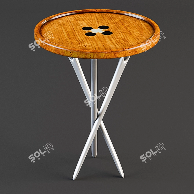 Elegant Button Accent Table 3D model image 1