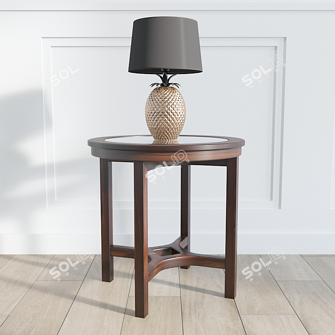 Elegant Birch Veneer End Table 3D model image 1