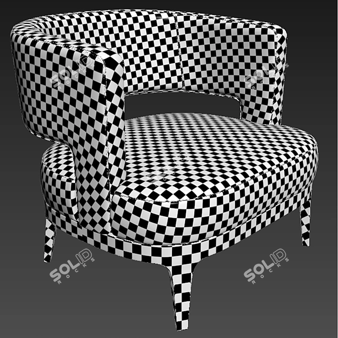 Elegant Astrid Flexform Armchair 3D model image 3