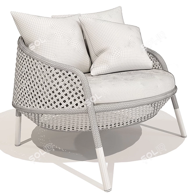 AHNDA Lounge Chair: Elegant Outdoor Seating 3D model image 3