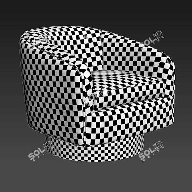 Cozy Comfort: Roxy Armchair with Pillow 3D model image 2