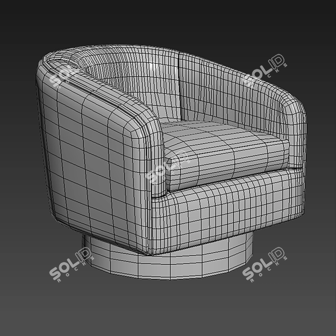 Cozy Comfort: Roxy Armchair with Pillow 3D model image 3