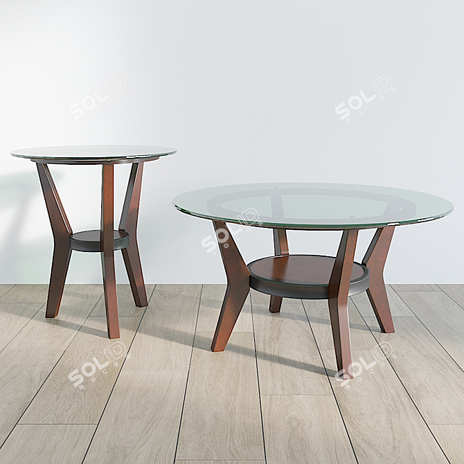 Elegant Dining Table Set 3D model image 1