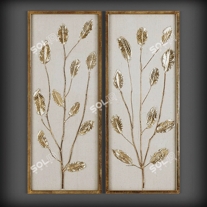 Elegant Ginkgo Oil Print
Branching Out Wall Decor
Silver & Gold Picks 3D model image 2