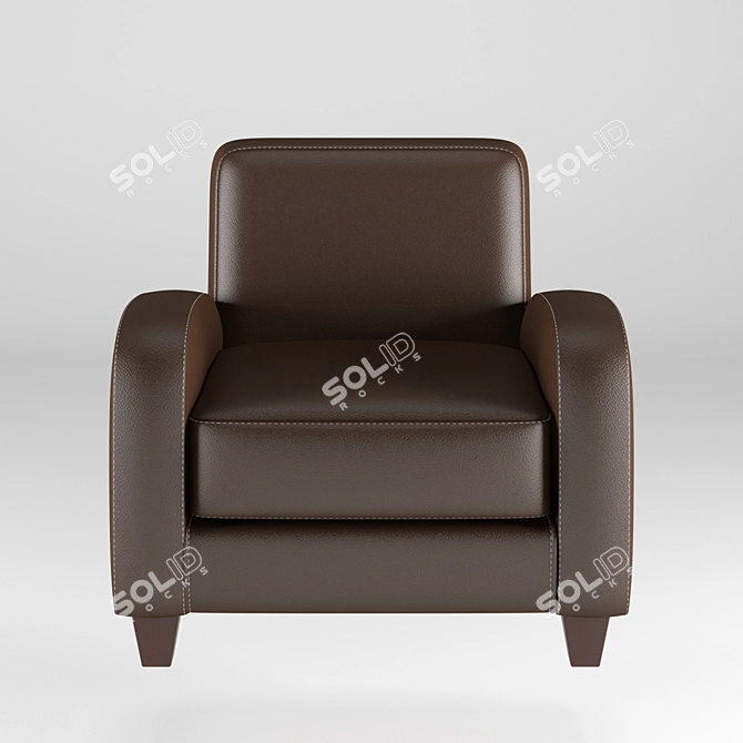 Luxury Leather Club Chair 3D model image 1