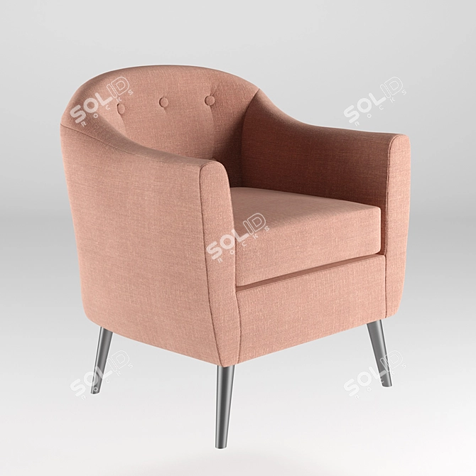 Comfy Club Lounge Chair 3D model image 2