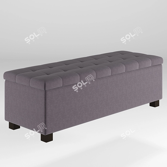 Title: Versatile Velvet Ottoman 3D model image 1