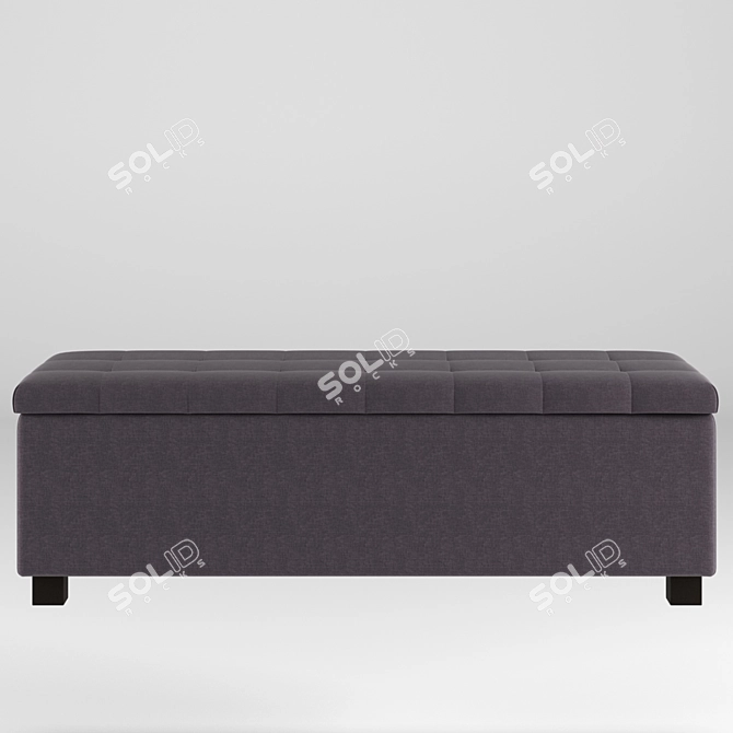 Title: Versatile Velvet Ottoman 3D model image 2