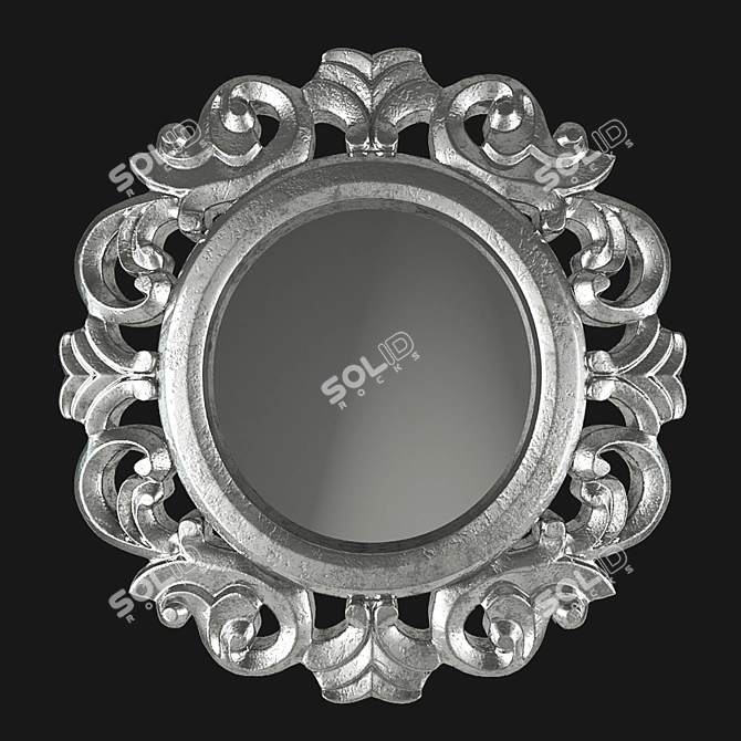 Elegant Handcrafted Silver Mirrors 3D model image 2