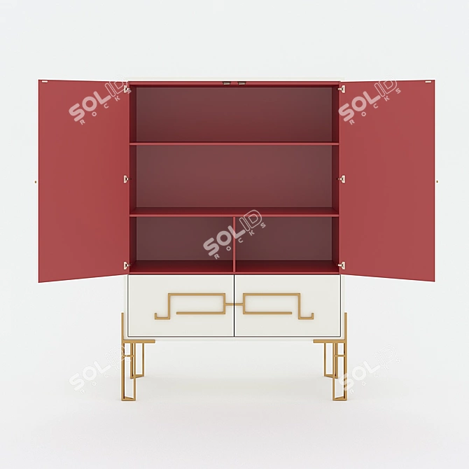 Chinoiserie-inspired Modern Buffet 3D model image 3