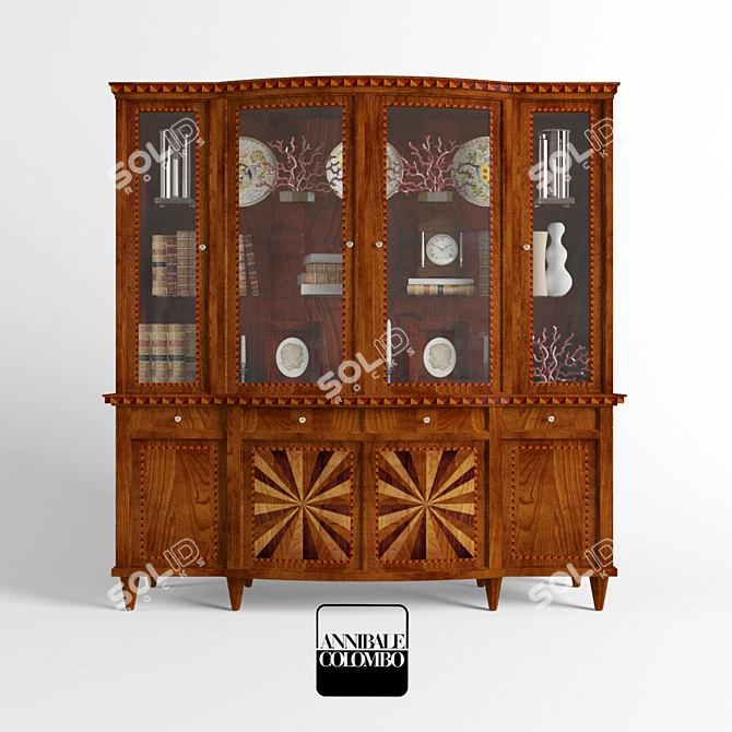 Luxury Italian Annibale Colombo Bookshelf 3D model image 1