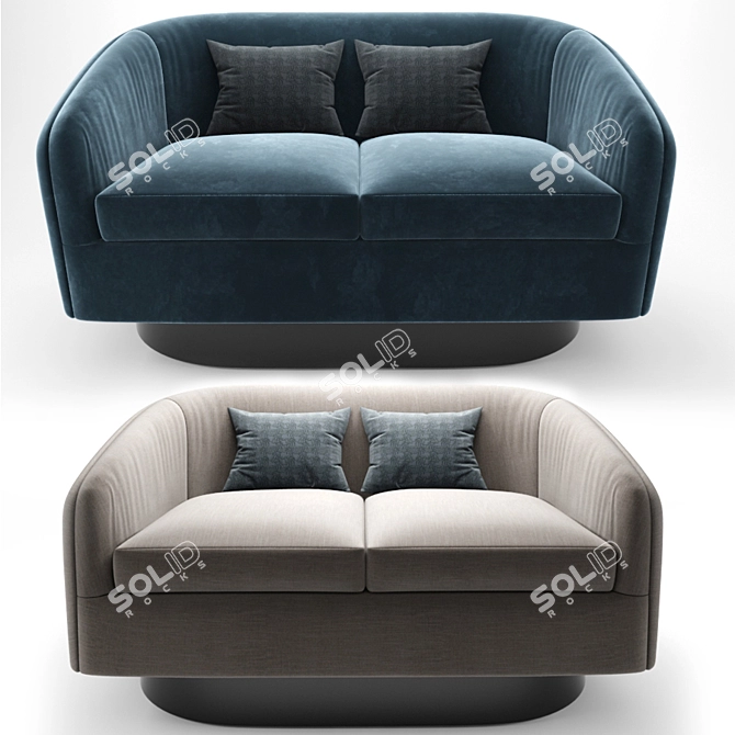 Roxy Swivel-Tilt Tub Sofa: Modern Design and Comfort 3D model image 1