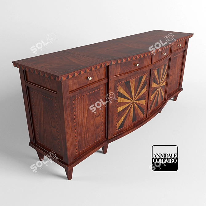 Elegant Annibale Colombo Console 3D model image 1