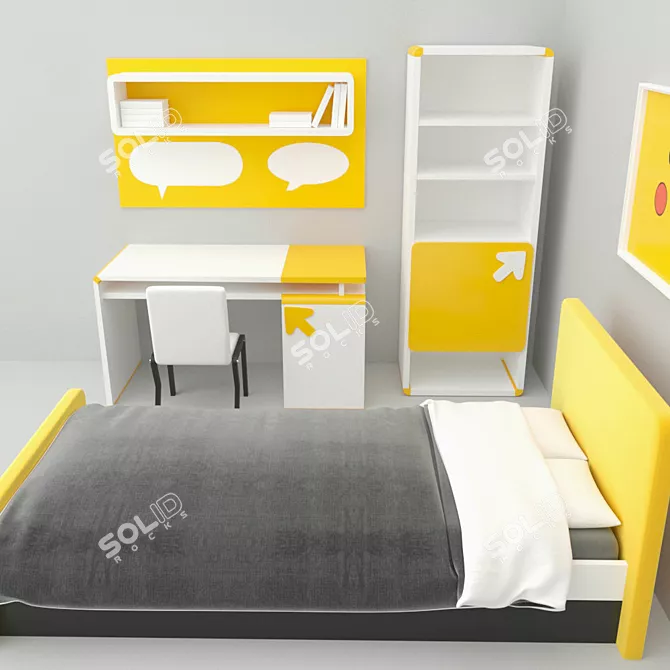 Safe and Stylish Children's Furniture Set 3D model image 2