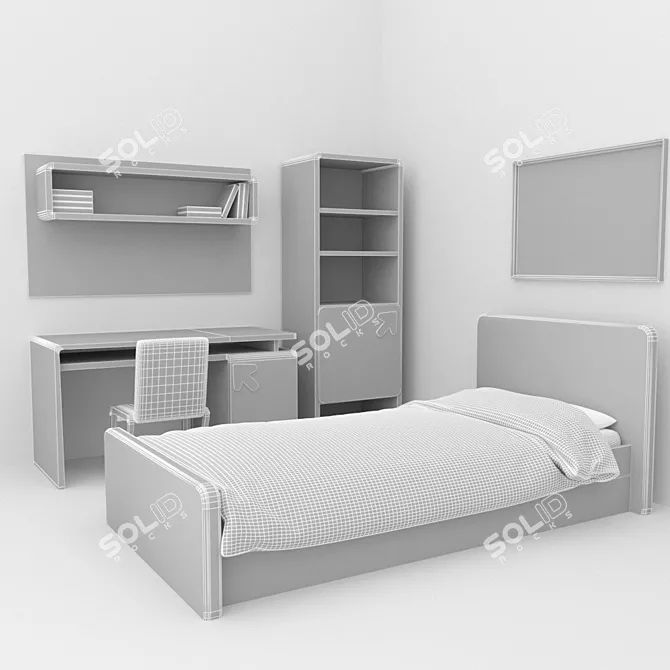 Safe and Stylish Children's Furniture Set 3D model image 3