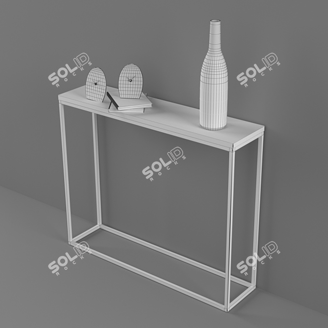 Elegant Metal and Marble Table Set 3D model image 3