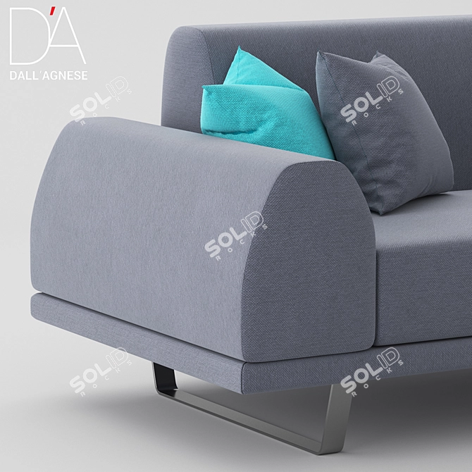 Modern PORTLAND 3-Seater Sofa 3D model image 2