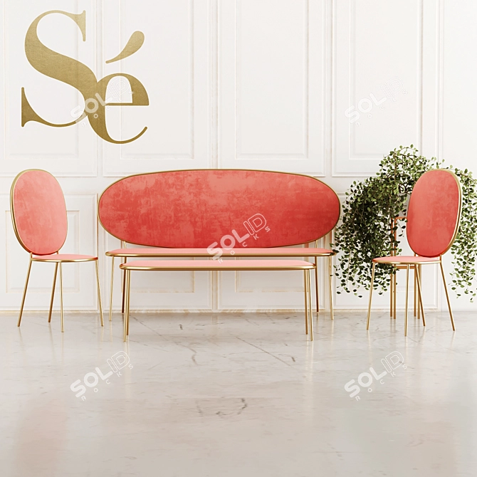 Stay Upholstered Dining Armchair 3D model image 1