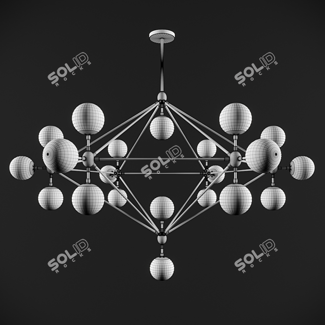 Modo 21-Globe Chandelier: Modern American Charm 3D model image 3