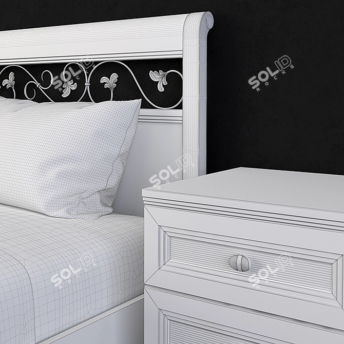 Elegant Lapis Lazuli Bed - Bellagio 3D model image 3