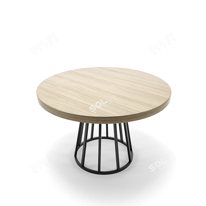 Saarinen Woodlegs Executive Chair & Round Table 3D model image 3