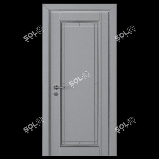 Elegant Stained-Glass Door 3D model image 2