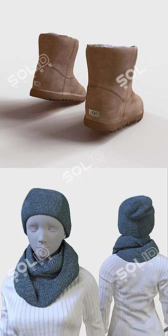 Autumn Chic Female Mannequin 3D model image 2