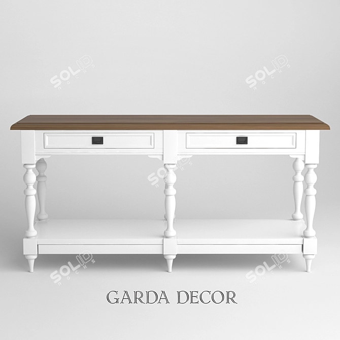 Garda Decor Console: Elegant White & Oak Design 3D model image 1