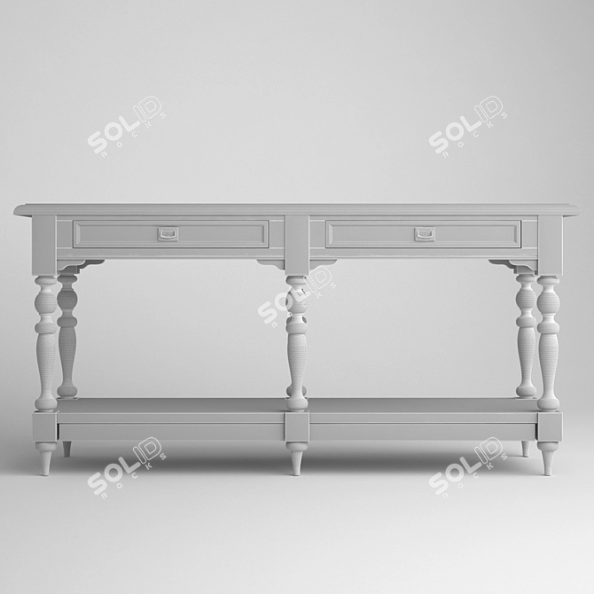 Garda Decor Console: Elegant White & Oak Design 3D model image 2