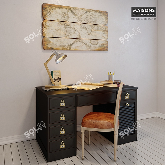 Vintage Office Set - Maisons du Monde 3D model image 1