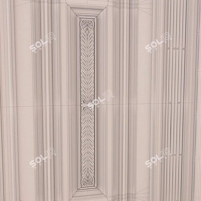 Elegant Mahogany Front Door 3D model image 3