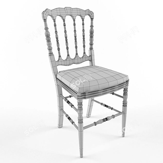 Embroidered Wood Chair 3D model image 3