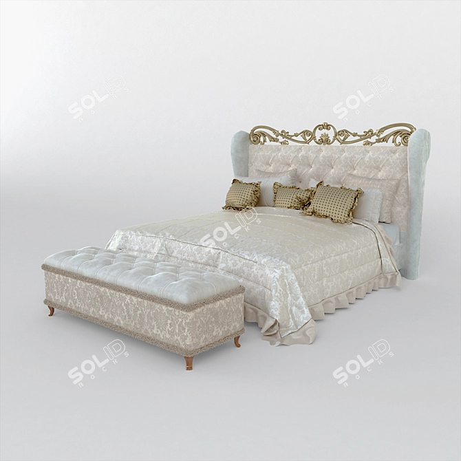 Elegante Italiano Classic Bed 3D model image 1