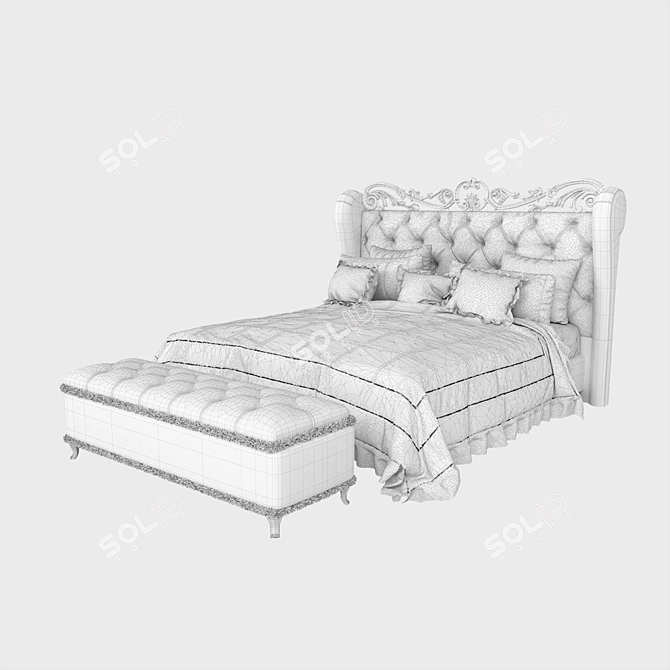 Elegante Italiano Classic Bed 3D model image 2