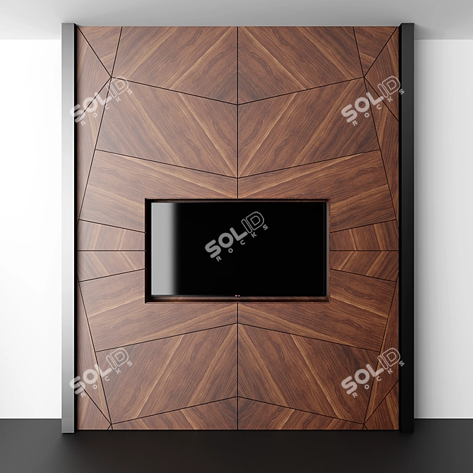 Modern Wood TV Panels 3D model image 2