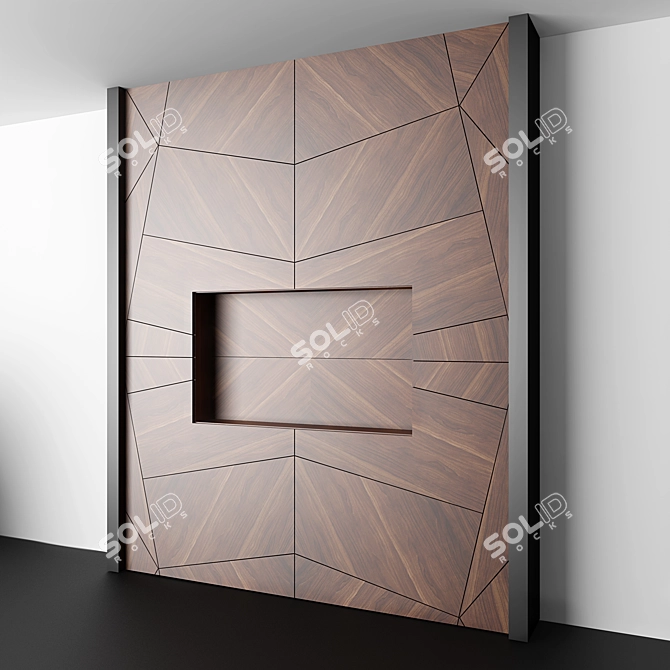 Modern Wood TV Panels 3D model image 3